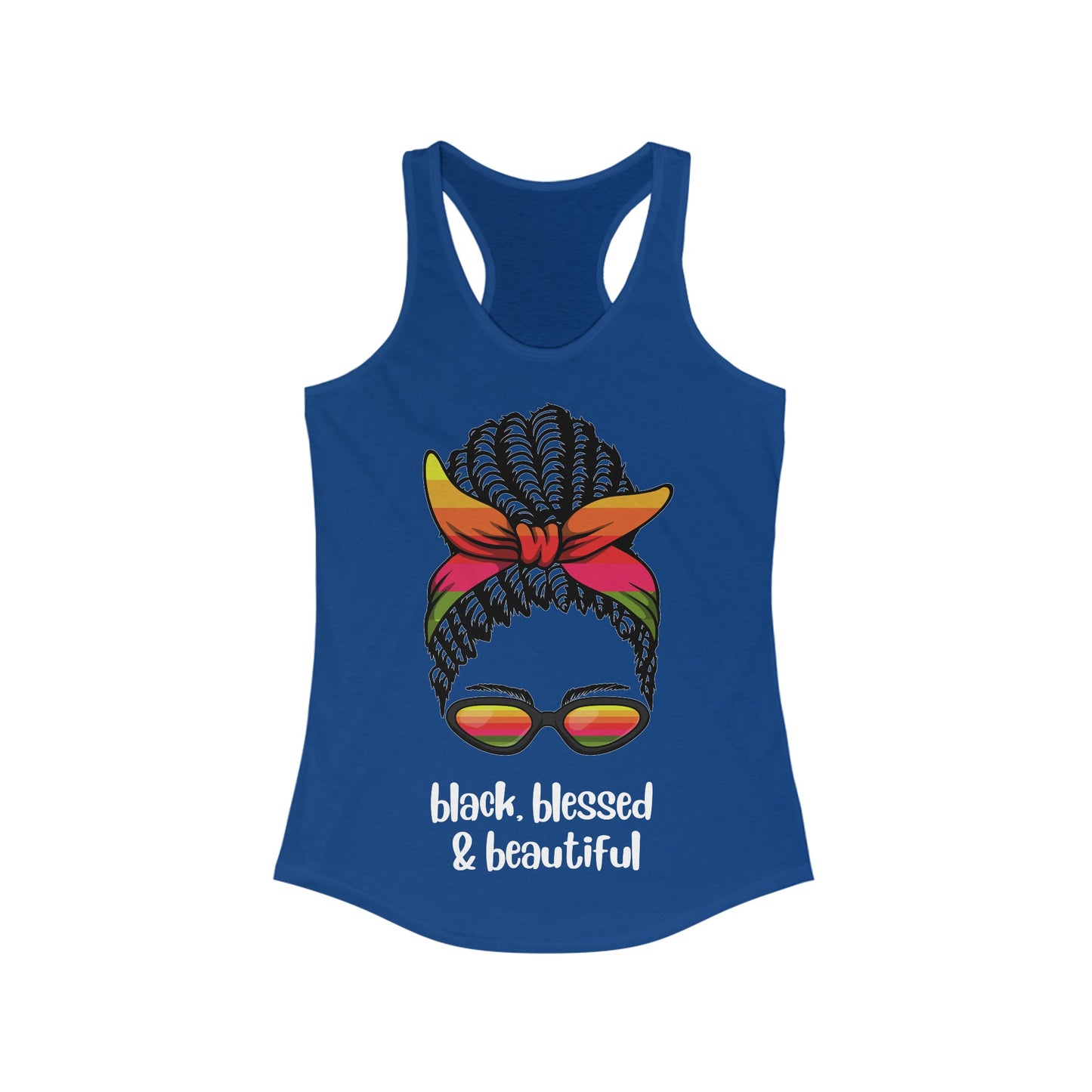 Black, Blessed, and Beautiful, v2, Women's Ideal Racerback Tank Top