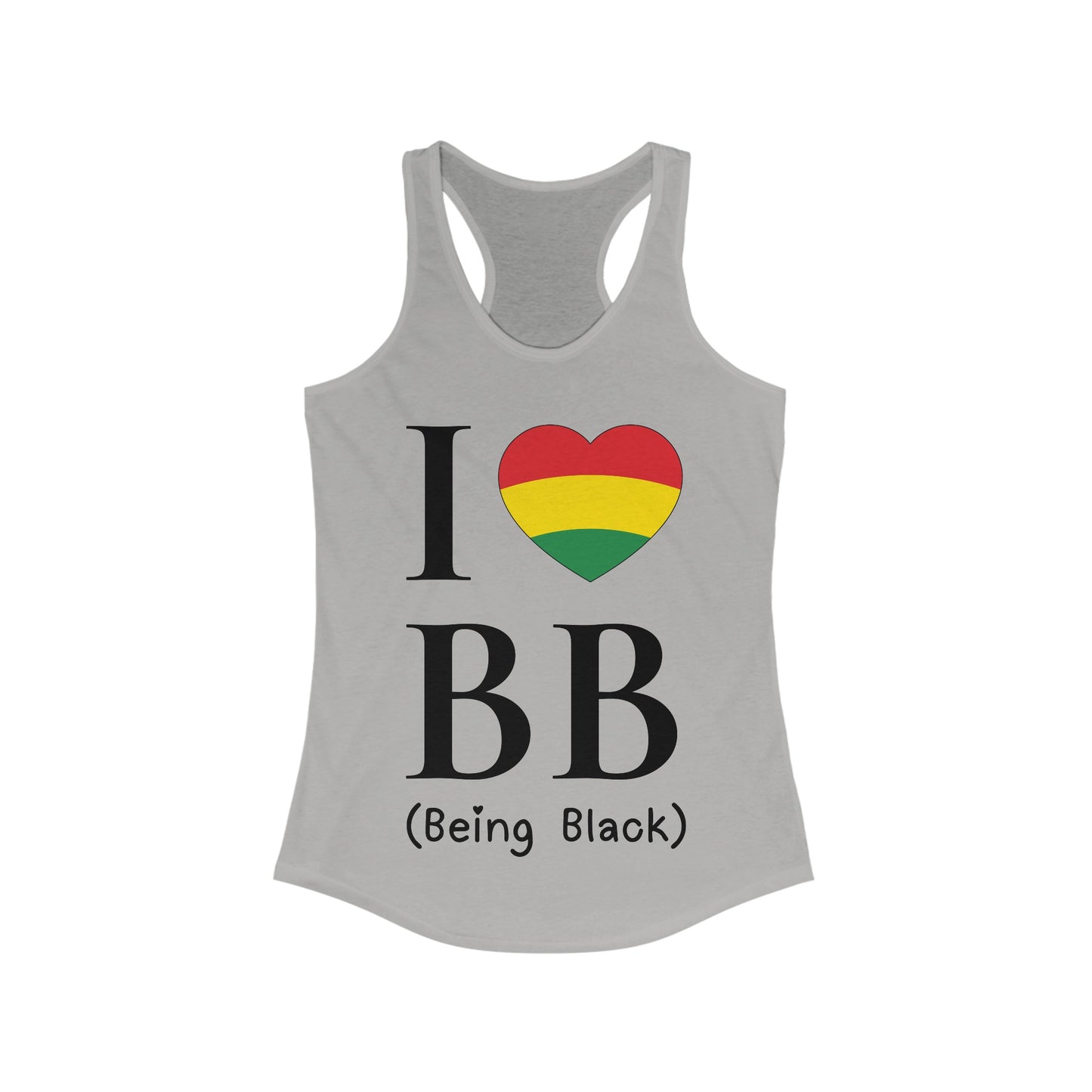 I Heart Being Black, black text, Women's Ideal Racerback Tank