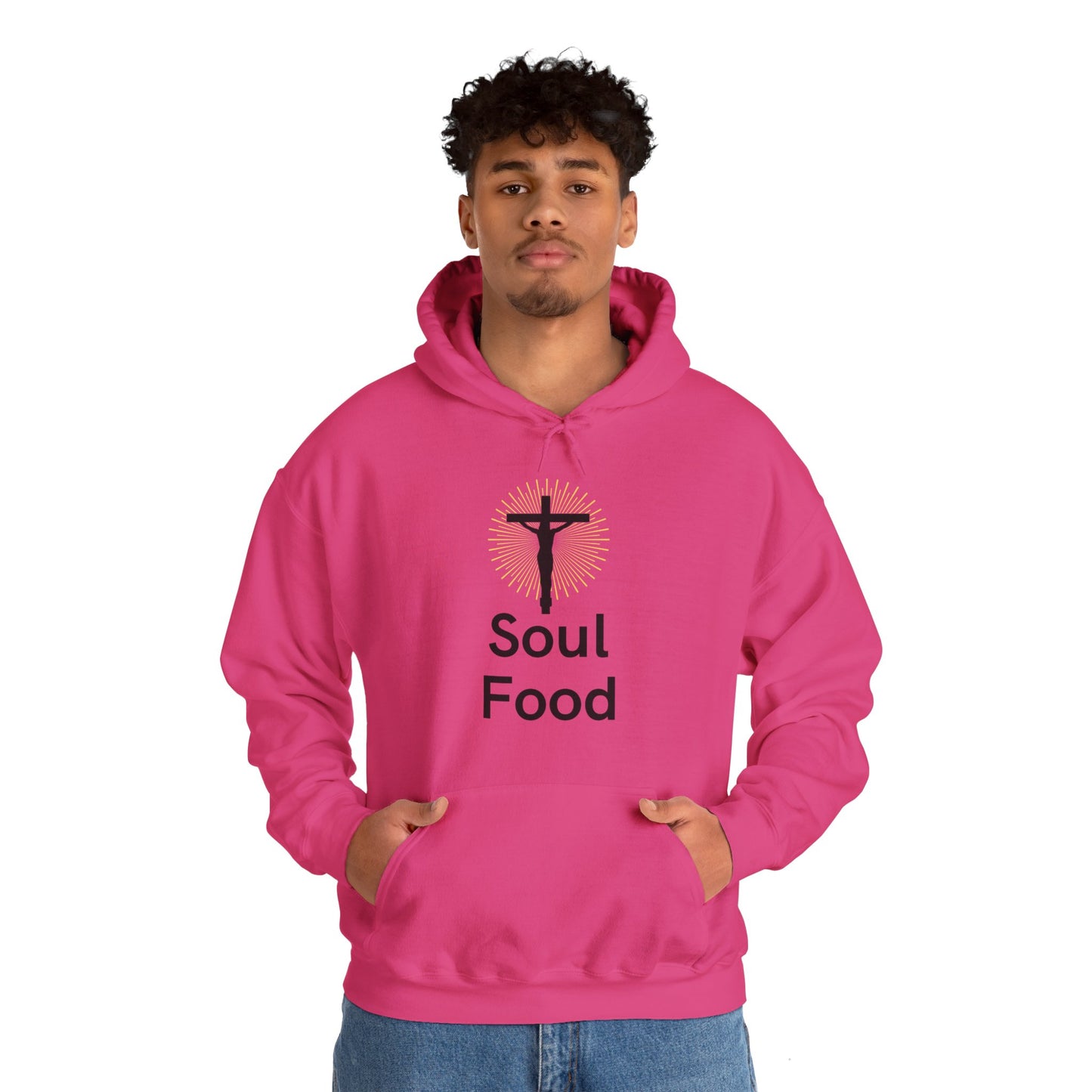 Soul Food, Jesus, black text, Hoodie