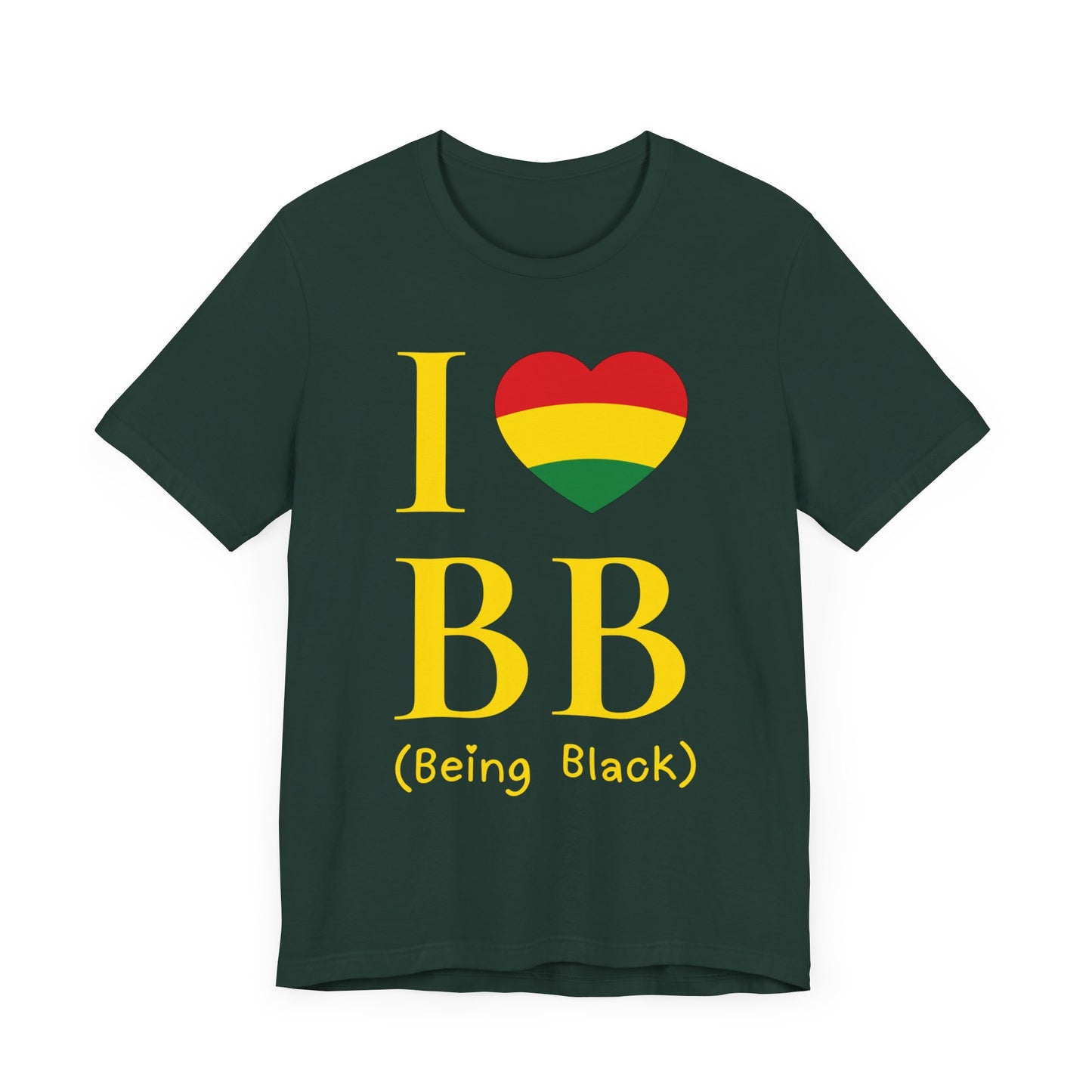 I Heart Being Black, gold text, T-Shirt