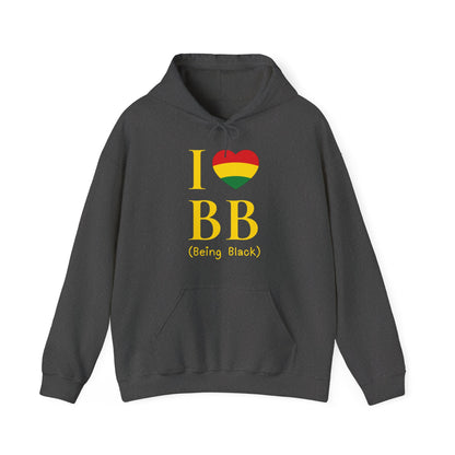 I Heart Being Black, gold text, Hoodie