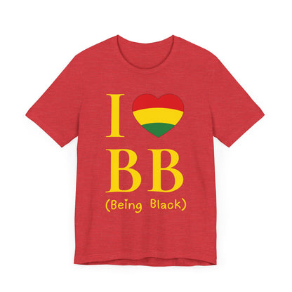 I Heart Being Black, gold text, T-Shirt