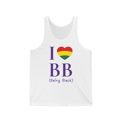 I Love Being Black, purple text, Tank Top