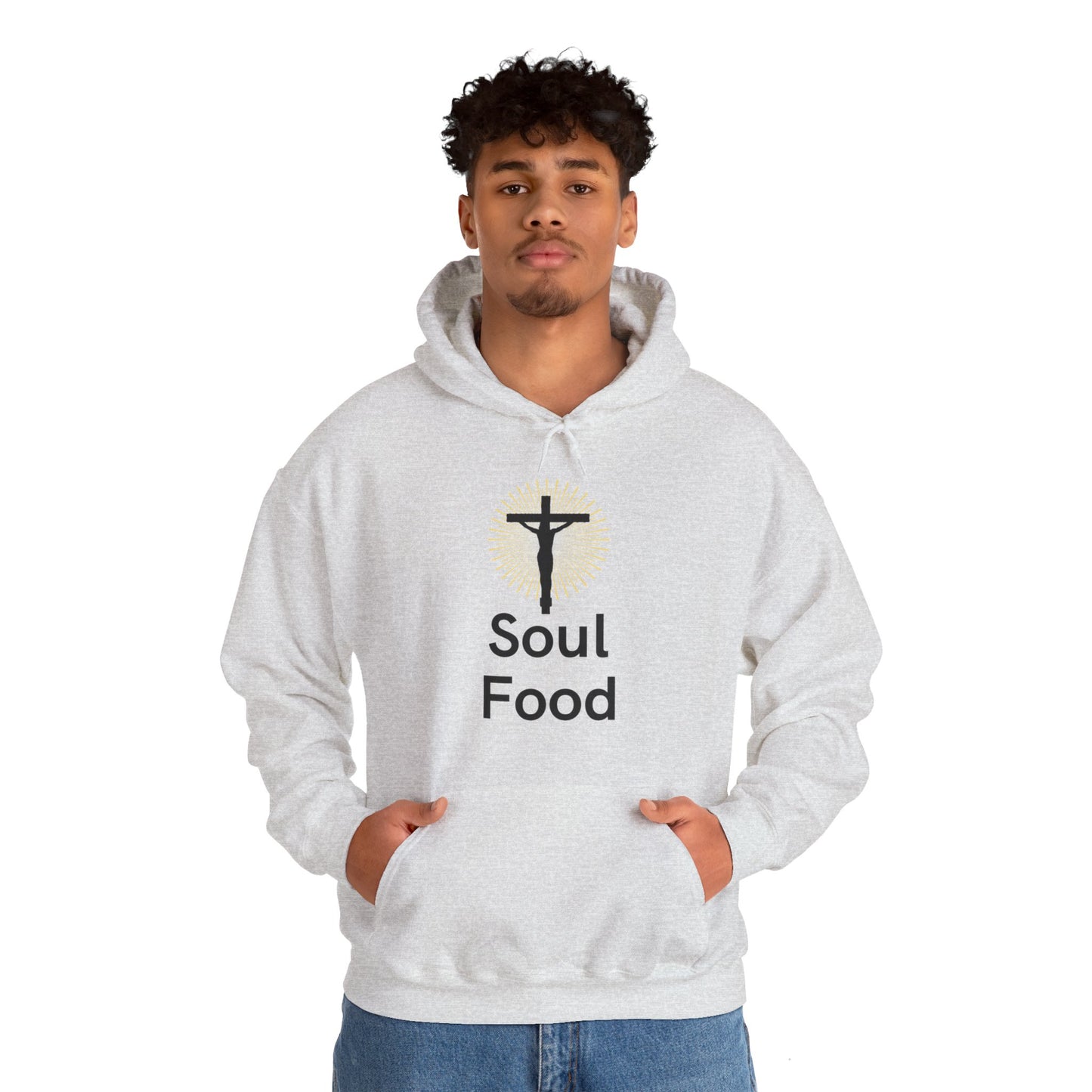 Soul Food, Jesus, black text, Hoodie