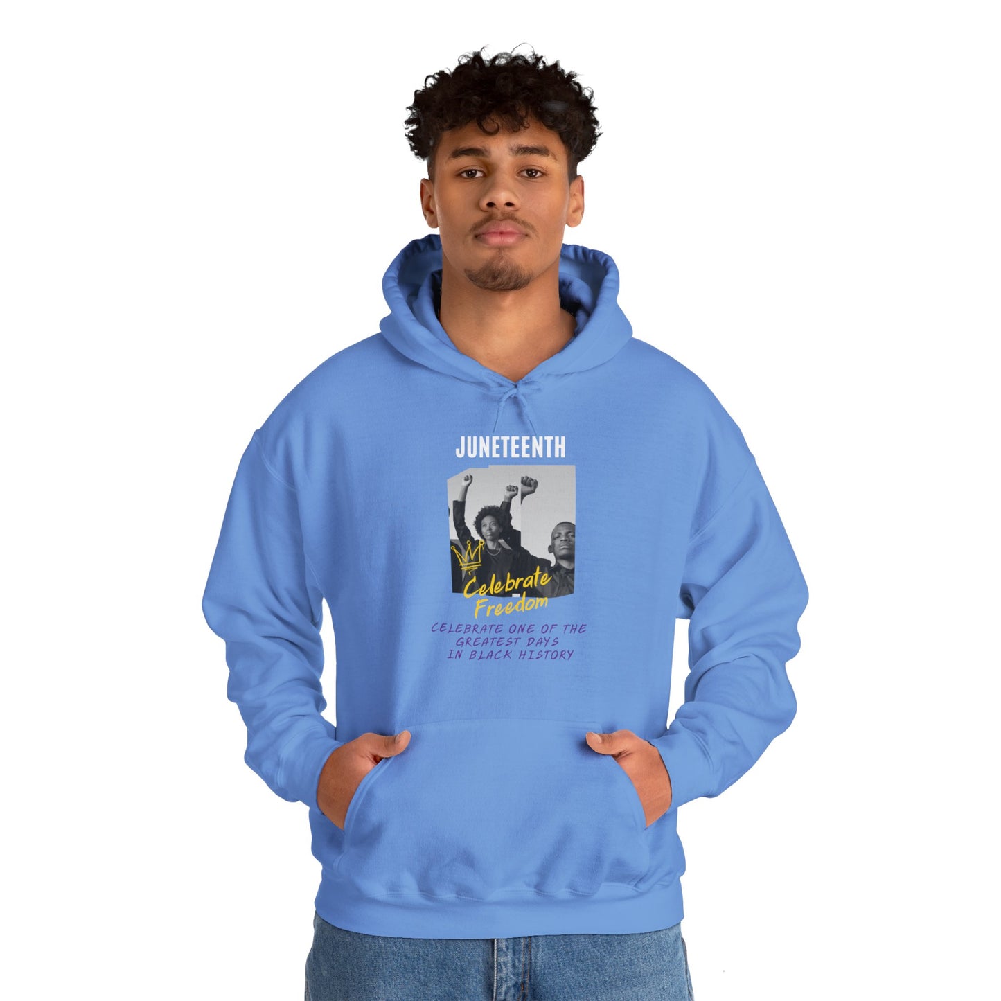 Juneteenth, Celebrate Freedom, white text, Hoodie