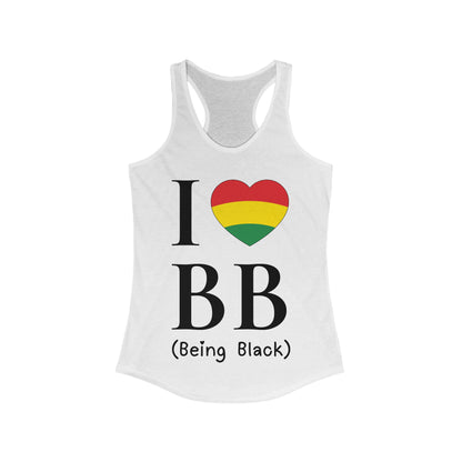 I Heart Being Black, black text, Women's Ideal Racerback Tank