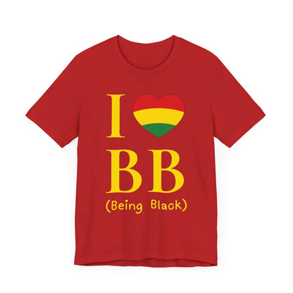 I Heart Being Black, gold text, T-Shirt
