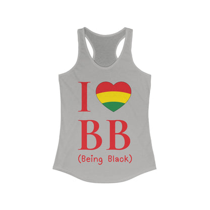 I Heart Being Black, red text, Women's Ideal Racerback Tank