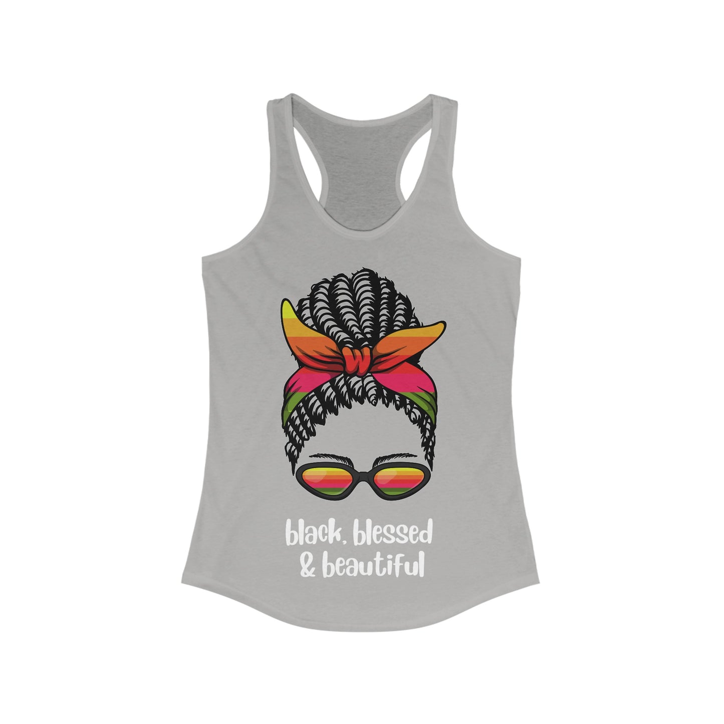 Black, Blessed, and Beautiful, v2, Women's Ideal Racerback Tank Top