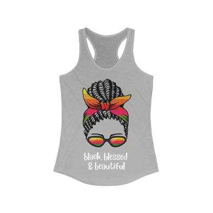Black, Blessed, and Beautiful, v2, Women's Ideal Racerback Tank Top