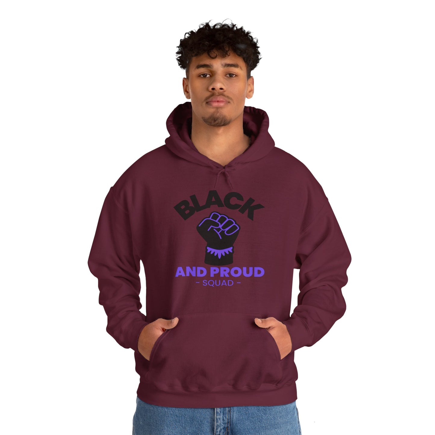 Black and Proud, Always, with purple fill, Hoodie
