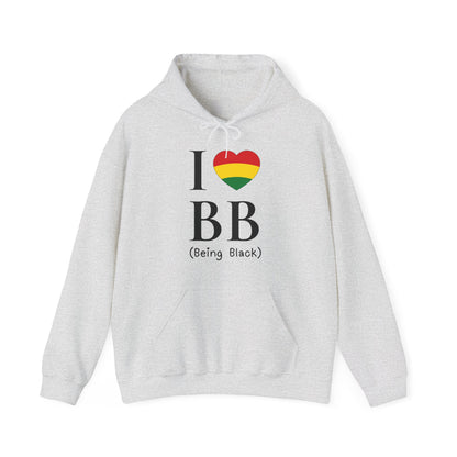 I Heart Being Black Hoodie, black text, Hoodie