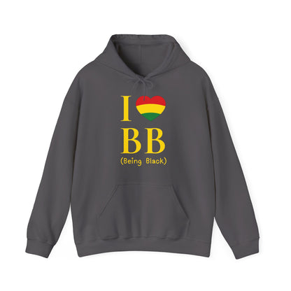I Heart Being Black, gold text, Hoodie