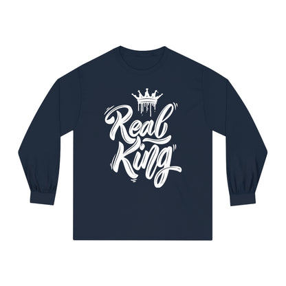 Real King, white text, Classic Long Sleeve T-Shirt