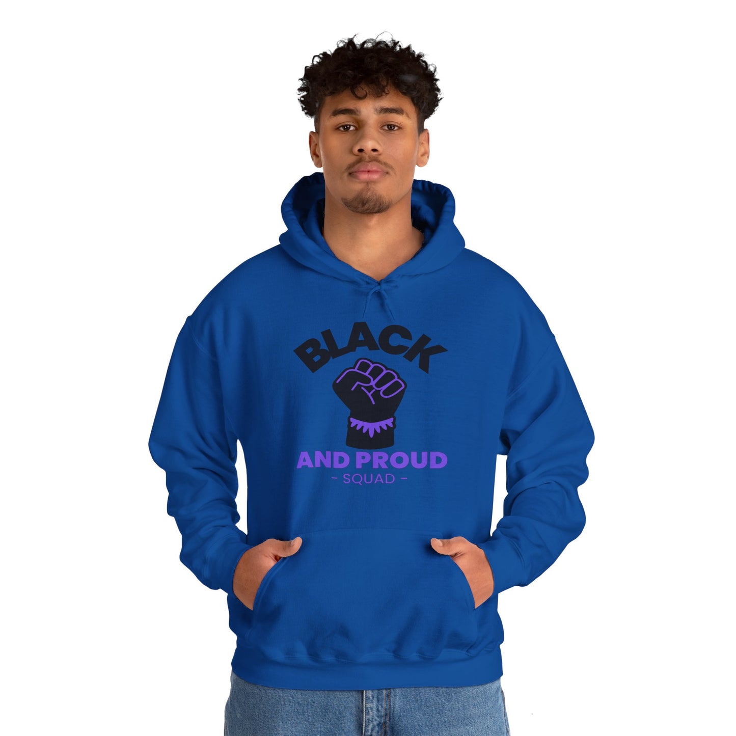 Black and Proud, Always, with purple fill, Hoodie