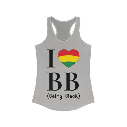 I Heart Being Black, black text, Women's Ideal Racerback Tank