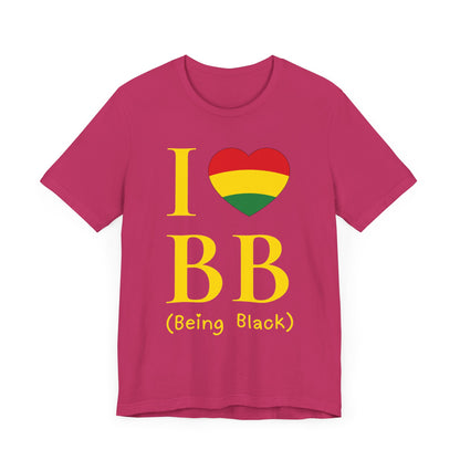 I Heart Being Black, gold text, T-Shirt