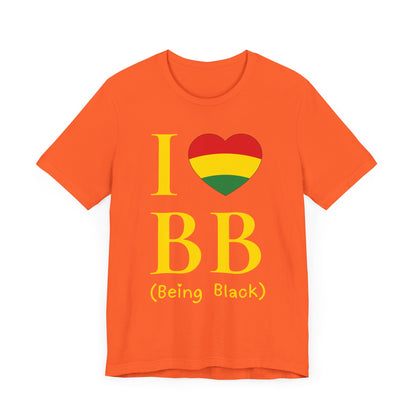 I Heart Being Black, gold text, T-Shirt