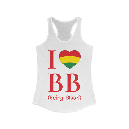 I Heart Being Black, red text, Women's Ideal Racerback Tank