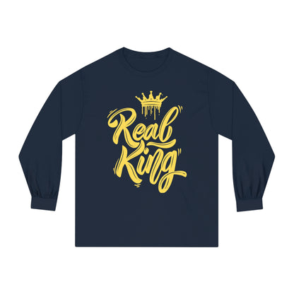 Real King, gold text, Classic Long Sleeve T-Shirt